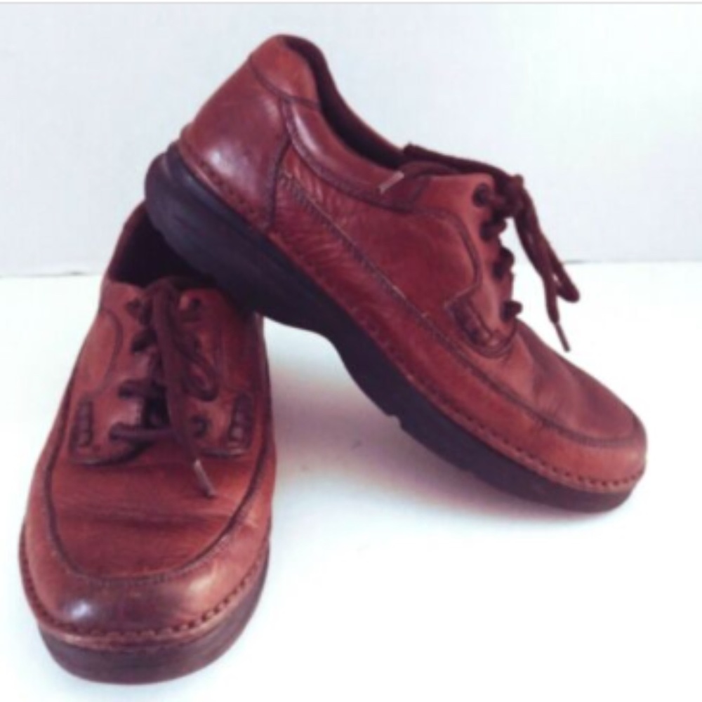 Nunn Bush Men’s Brown Leather Oxford Shoes 9.5M Comfort Gel Casual Dress